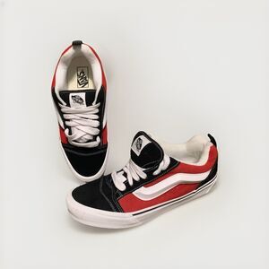 Vans Knu Skool Casual Shoes 9QC6RT Black Red White Mens 10.5 Women’s 12